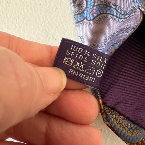 Ralph Lauren Collection Paisley Silk Necktie 60" Made In Italy 100% Silk Handmad - Picture 4 of 11